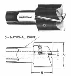 spline taper drive counterbore cutter